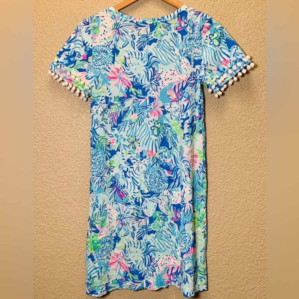 Lilly Pulitzer Lissie Dress In Coastal Blue Lion Around Women’s Size Small - Picture 3 of 4